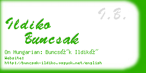 ildiko buncsak business card